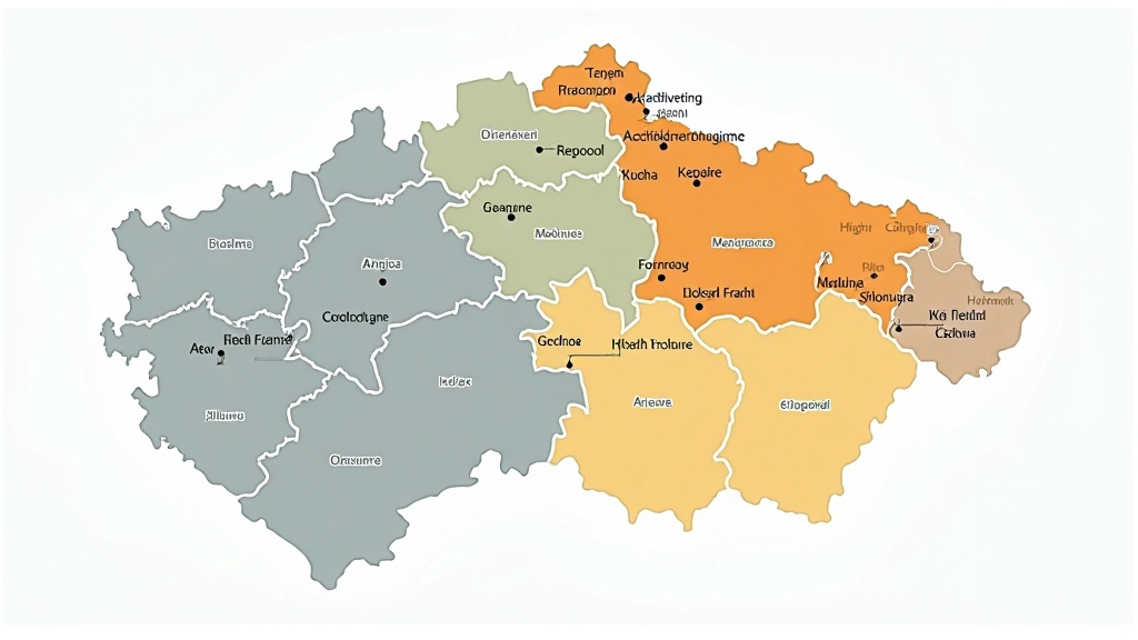 Mapa České republiky s vyznačením relativní dostupnosti bydlení v jednotlivých regionech a průměrnými cenami