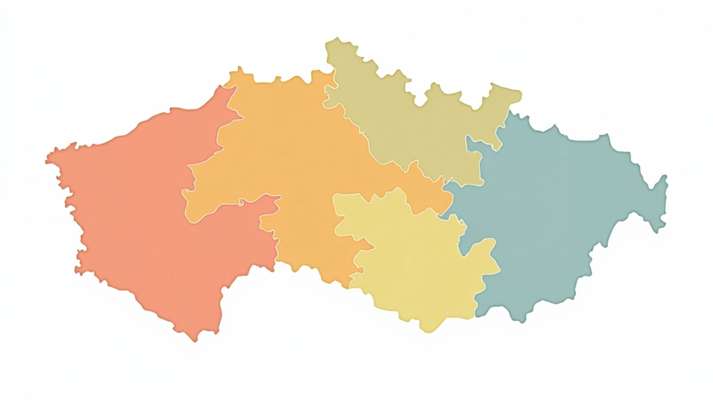 Mapa České republiky s regiony barevně odlišenými podle počtu stavebních povolení